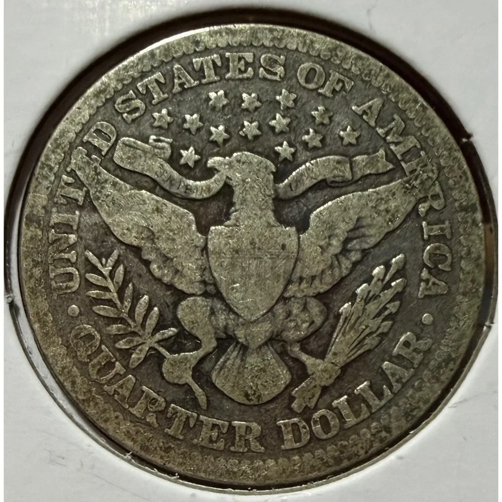 Lot of 3 Barber Quarters 1898 1900 1902 US Silver Coinage 90% Silver Estate Find